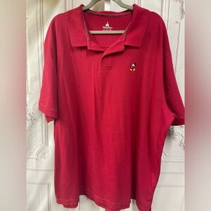 Disney Parks Embroidered Mickey Mouse Men's Polo Shirt in Vibrant Red XXL